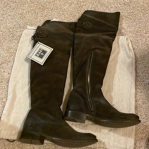 Frye over the knee brown suede boots